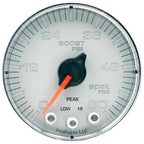 Autometer Spek-Pro Gauge Boost 2 1/16in 60psi Stepper Motor W/Peak & Warn Slvr/Chrm AutoMeter Gauges