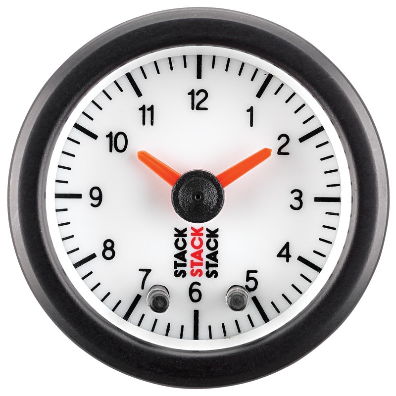 Autometer Stack Analog Clock Gauge - White AutoMeter Gauges