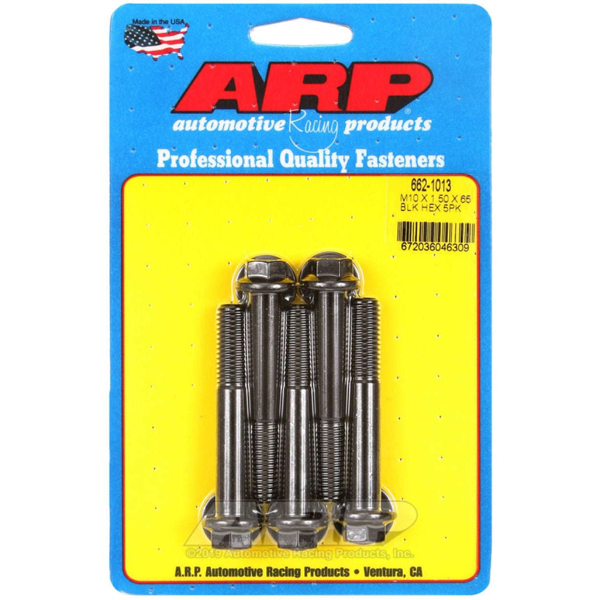 ARP M10 x 1.50 x 65 Hex Black Oxide Bolts (5/pkg) ARP Hardware Kits - Other