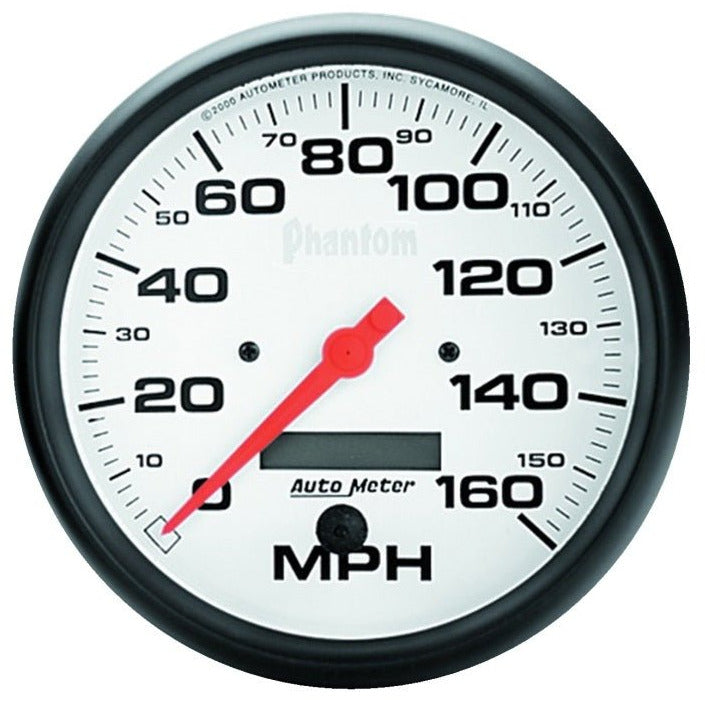Autometer Phantom 5in 160 MPH Speedometer Electric Program w/ LCD Odometer AutoMeter Gauges