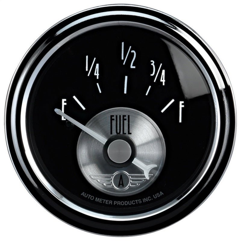 Autometer Prestige Series Black 52mm 0-90OHM Short Sweep Electronic Fuel Level Gauge AutoMeter Gauges