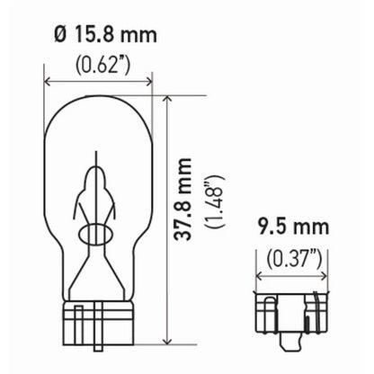 Hella Bulb 921 12V 16W W21X95D T5 (2) Hella Bulbs