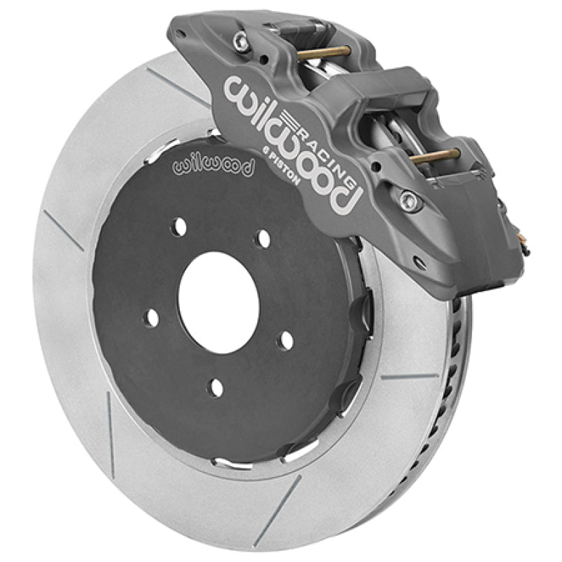 Wilwood AERO6 RACE Front Big Brake Kit 14in GT Slotted 94-04 Mustang - Type III Ano Grey Calipers Wilwood Big Brake Kits