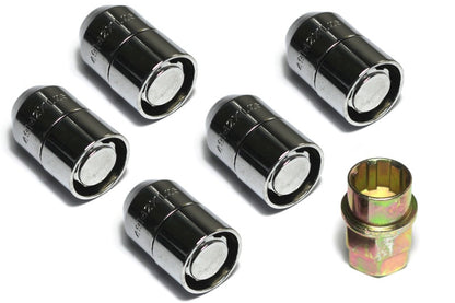 Rugged Ridge Five Piece Wheel Lock Set 1/2 -20 Thread Chrome Rugged Ridge Lug Nuts