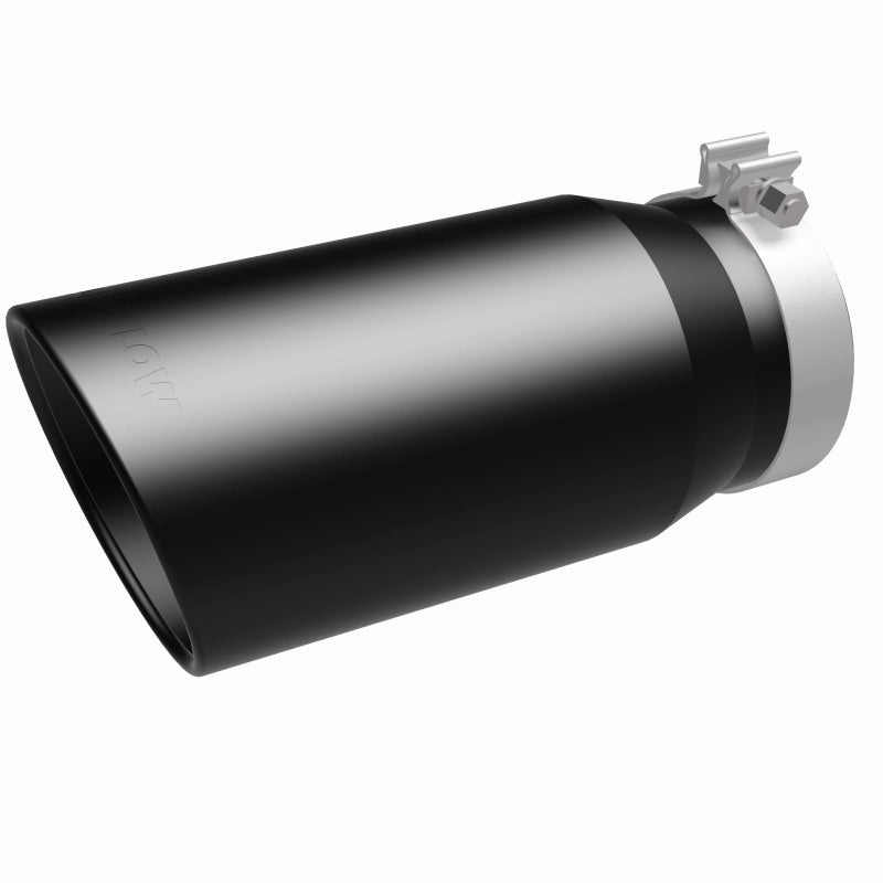 MagnaFlow Tip Stainless Black Coated Single Wall Round Single Outlet 6in Dia 5in Inlet 13in L