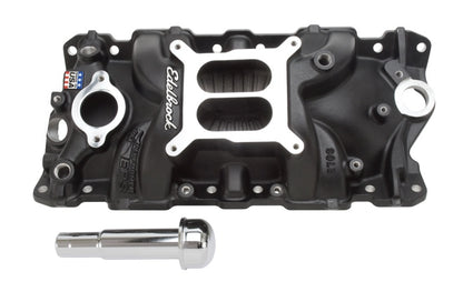 Edelbrock Intake Manifold Perf Eps SBC w/ Oil Fill Tube and Breather Black