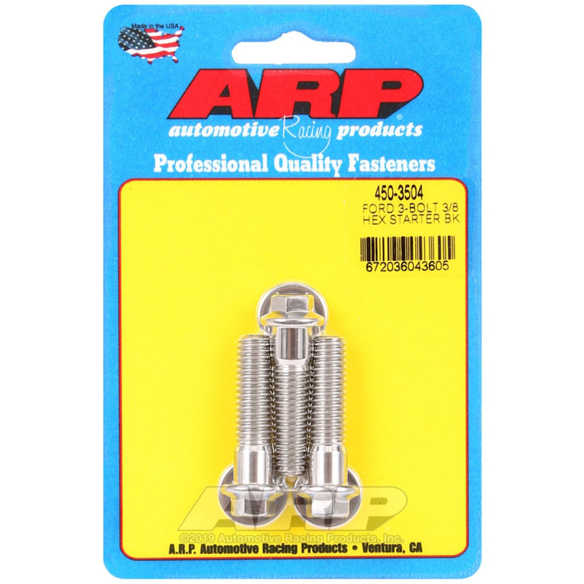 ARP Ford SS 3-Bolt Hex Starter Bolt Kit ARP Hardware Kits - Other
