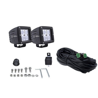 Hella HVF Cube 4 LED Off Road Kit - 3.1in 12W Spot Beam Hella Light Bars & Cubes