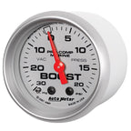 Autometer Marine Silver Ultra-Lite 2-1/16in 0-30 HG / 0-20 PSI Vacuum / Boost Gauge AutoMeter Gauges