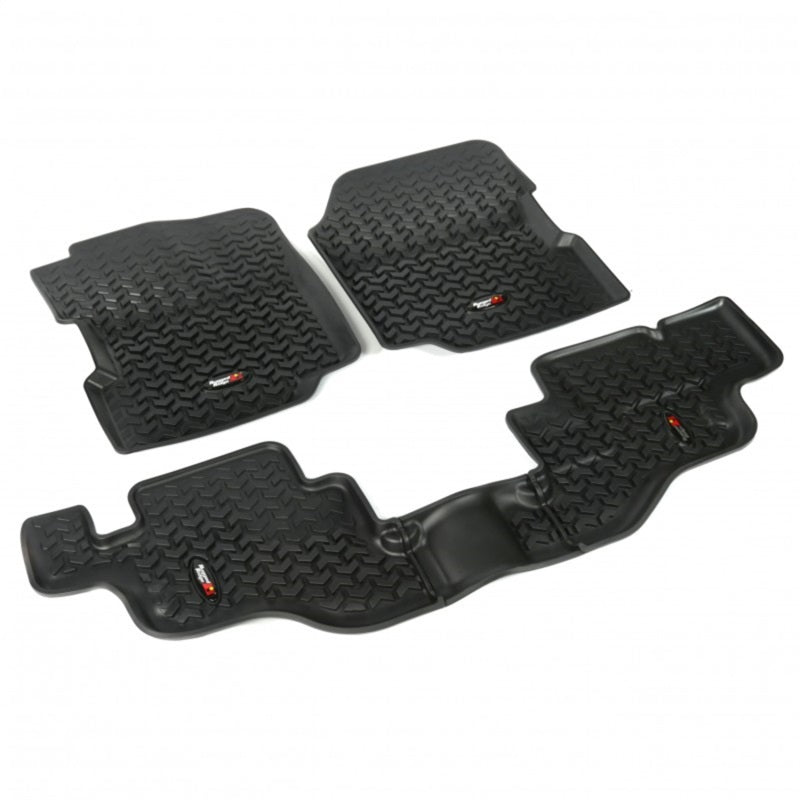 Rugged Ridge Floor Liner Front/Rear Black 1976-1986 Jeep CJ-7 / Jeep Wrangler 87-95 / YJ Rugged Ridge Floor Mats - Rubber