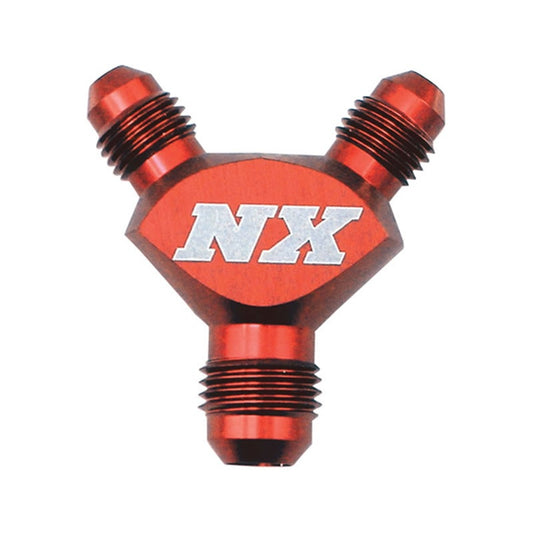 Nitrous Express 6AN x 6AN x 6AN Billet Pure-Flo Y Fitting - Red