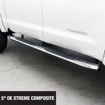 Go Rhino 5in OE Xtreme Composite SideSteps - Chrome - 80in