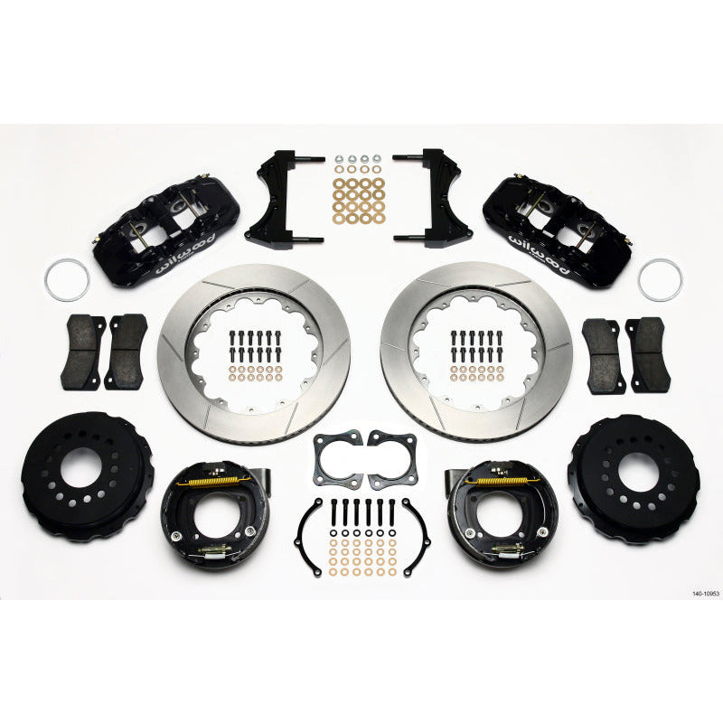 Wilwood AERO4 Rear P-Brake Kit 14.00in 58-64 Olds/Pontiac Ends 2.81in Offset Wilwood Big Brake Kits