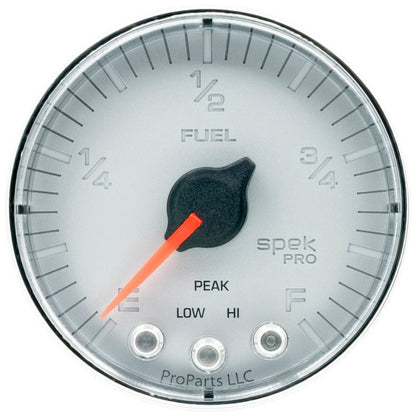 Autometer Spek-Pro Gauge Fuel Level 2 1/16in 0-270 Programmable Slvr/Chrm AutoMeter Gauges