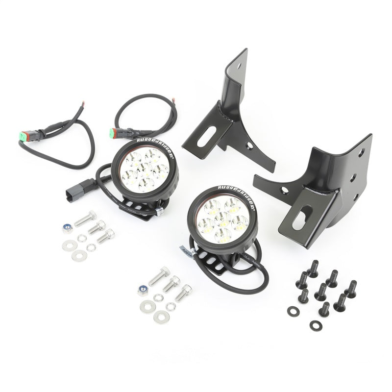 Rugged Ridge 97-06 Jeep Wrangler Round Windshield LED Kit w/ Brackets Rugged Ridge Light Bars & Cubes