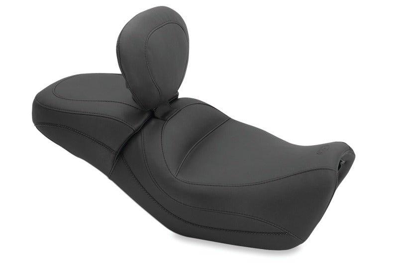 Mustang 15-21 Harley Street Standard Touring 1PC Seat w/Driver Backrest - Black