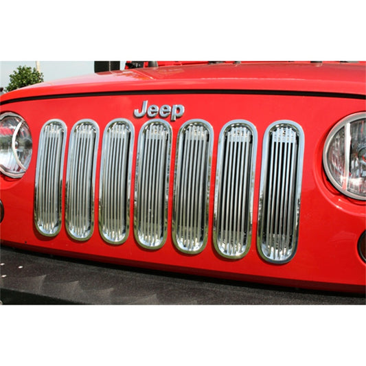 Rugged Ridge Billet Grille Insert Polished Alum 07-18 Jeep Wrangler Rugged Ridge Grilles