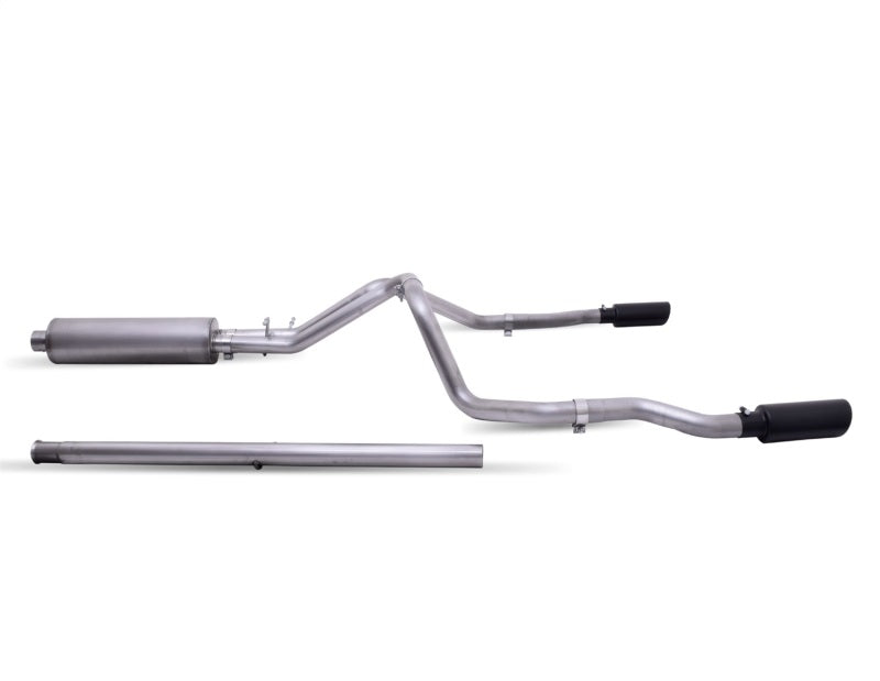 Gibson 19-22 GMC Sierra 1500 4.3-5.3L 3in/2.5in Cat-Back Dual Extreme Exhaust Stainless -Black Elite