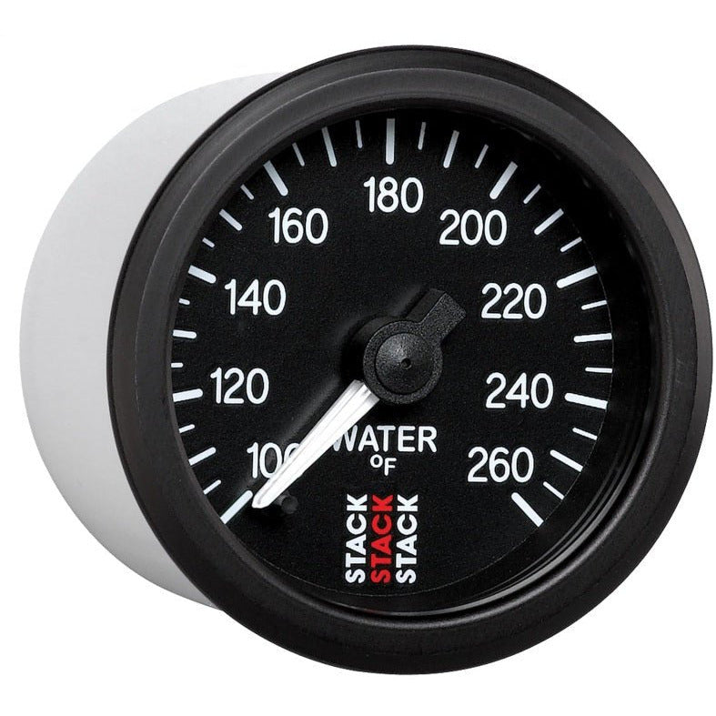 Autometer Stack 52mm 100-260 Deg F 1/8in NPTF Male Pro Stepper Motor Water Temp Gauge - Black AutoMeter Gauges