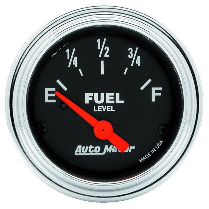 Autometer Traditional Chrome 2-1/16in 33 Ohm - 240 Ohm Full Electrical Fuel Level Gauge AutoMeter Gauges