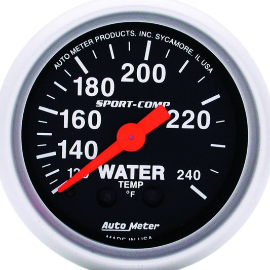 Autometer Sport-Comp 52.4mm 120-240 F Mech 2in Water Temp AutoMeter Gauges
