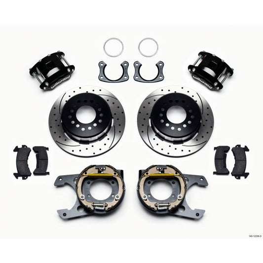 Wilwood D154 P/S Park Brake Kit Drilled New Big Ford 2.50in Off Staggerd Mount Wilwood Big Brake Kits