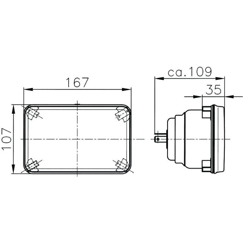 Hella Module 164 x 103mm H4 12V ECE Universal Lamp Hella Driving Lights