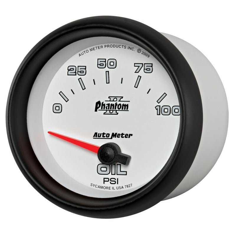 Autometer Phantom II 2 5/8in 0-100 PSI Short Sweep Electronic Oil Pressure Gauge AutoMeter Gauges