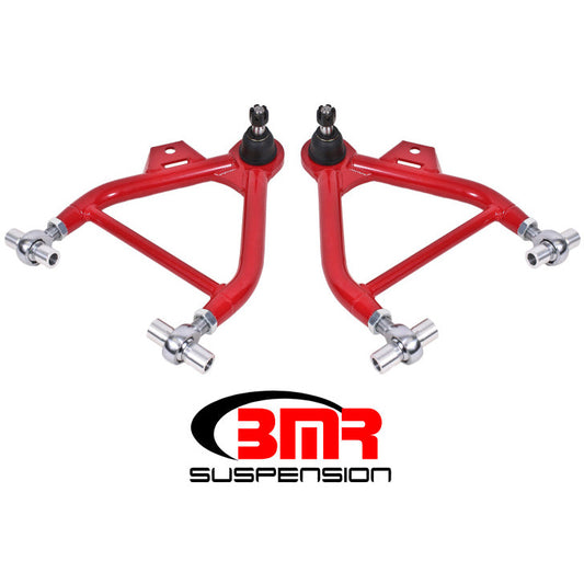 BMR 79-93 Fox Mustang Lower A-Arms (Coilover Only) w/ Adj. Rod End and STD. Ball Joint - Red BMR Suspension Control Arms