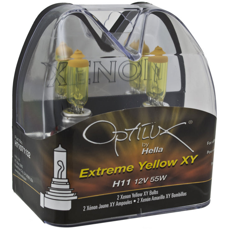 Hella Optilux H11 55W XY Extreme Yellow Bulbs (Pair) Hella Bulbs