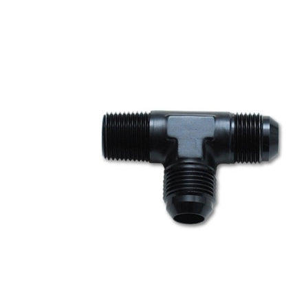 Vibrant -3AN x 1/8in NPT Flare to Pipe On Run Tee Adapter Fitting - Aluminum Vibrant Fittings