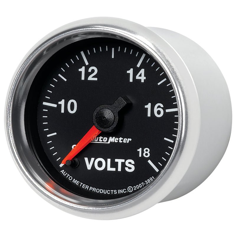 Autometer GS Series 2-1/16in Voltmeter 18V Electrical Gauge Full Sweep AutoMeter Gauges