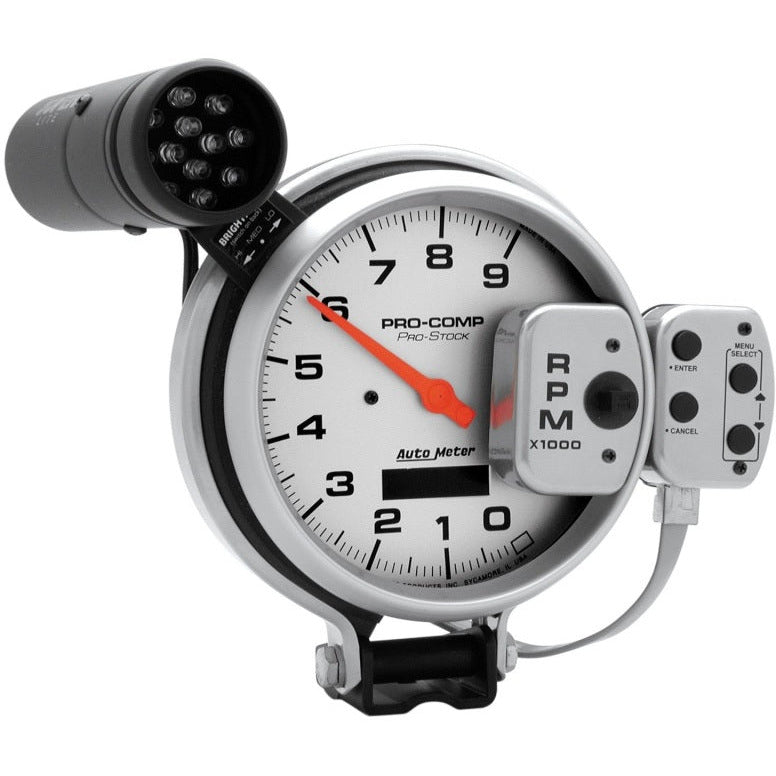 Autometer Ultra-Lite 127mm Tachometer 0-9000 RPM Pro-Stock Pedestal w/ Super Lite and Peak Mem AutoMeter Gauges