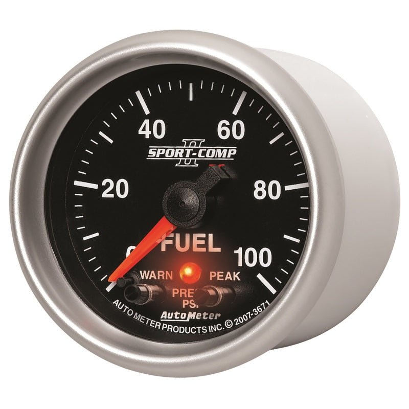 Autometer Sport-Comp II 52mm 0-100 PSI Fuel Pressure Gauge AutoMeter Gauges