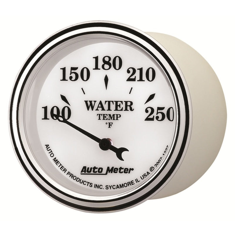 AutoMeter Gauge Water Temp 2-1/16in. 250 Deg. F Elec Old Tyme White II AutoMeter Gauges