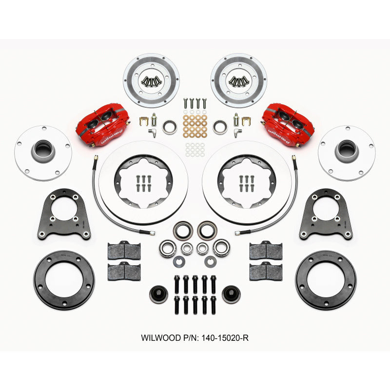 Wilwood Forged Dynalite-M Front Kit 10.75in Red 1950-1955 MG-TD/TF Wilwood Big Brake Kits