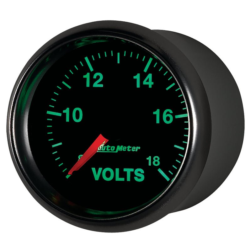 Autometer GS Series 2-1/16in Voltmeter 18V Electrical Gauge Full Sweep AutoMeter Gauges