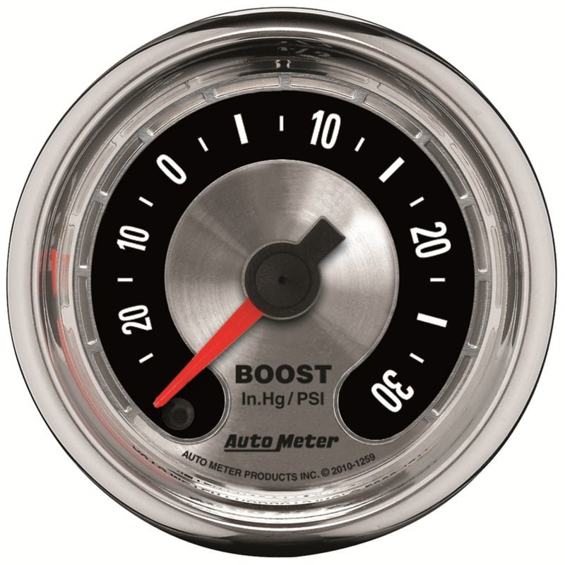 Autometer American Muscle 52mm Full Sweep Electric 30 In Hg.-Vac/30PSI Boost Vacuum Gauge AutoMeter Gauges