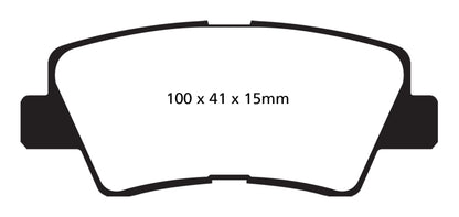 EBC 09-11 Hyundai Azera 3.3 Greenstuff Rear Brake Pads