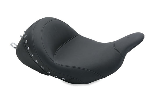 Mustang 08-21 Harley Electra Glide Std,Rd Glide,Rd King,Str Glide Lowdown Solo Seat w/Studs - Black