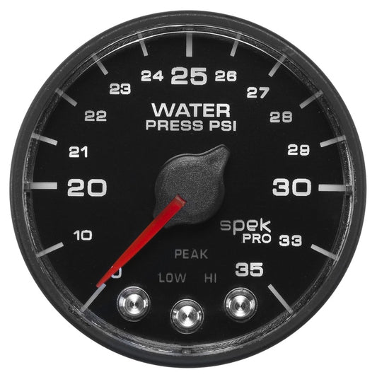 Autometer Spek-Pro - Nascar 2-1/16in Water Press 0- 35 psi Bfb Sp AutoMeter Gauges