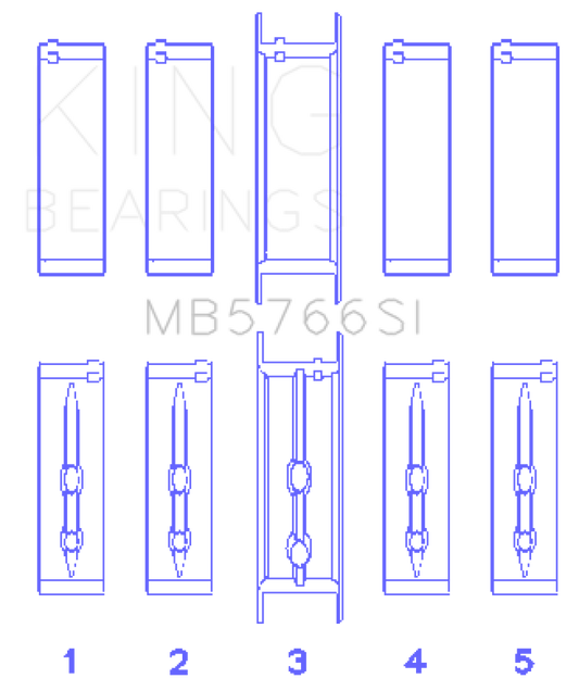 King GM LS1/2/4/6 (Housing Bore +.010) (Size STD) Main Bearing Set