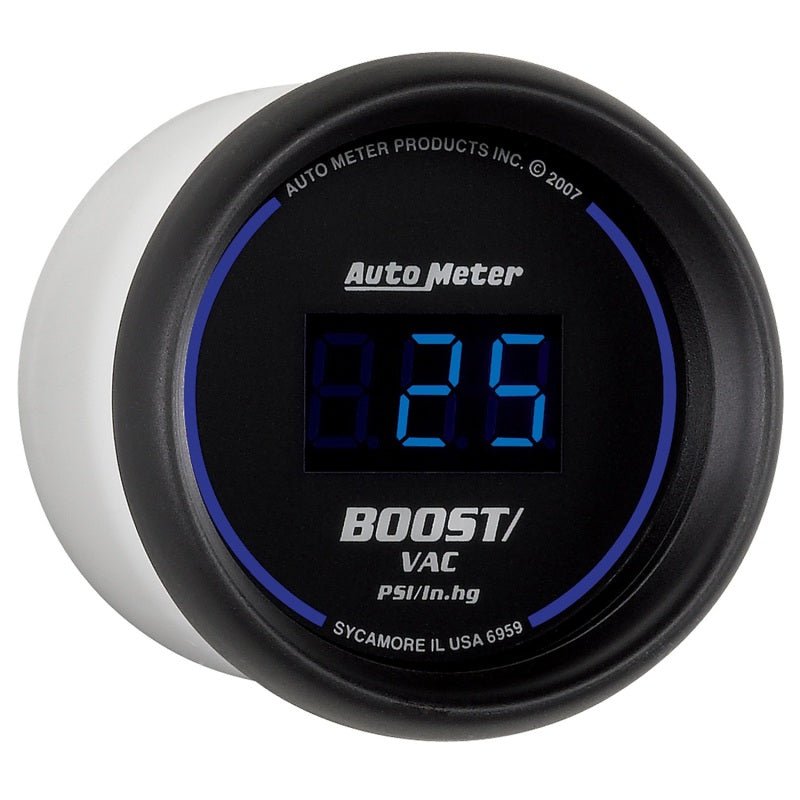 Autometer Cobalt Digital 52.4mm Black Vacuum/Boost Gauge AutoMeter Gauges
