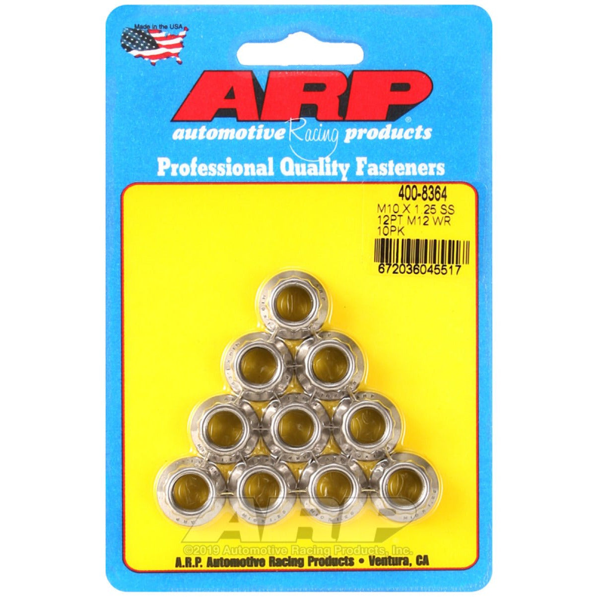 ARP M10 x 1.25 SS 12pt Nut Kit (10/pkg) ARP Hardware Kits - Other