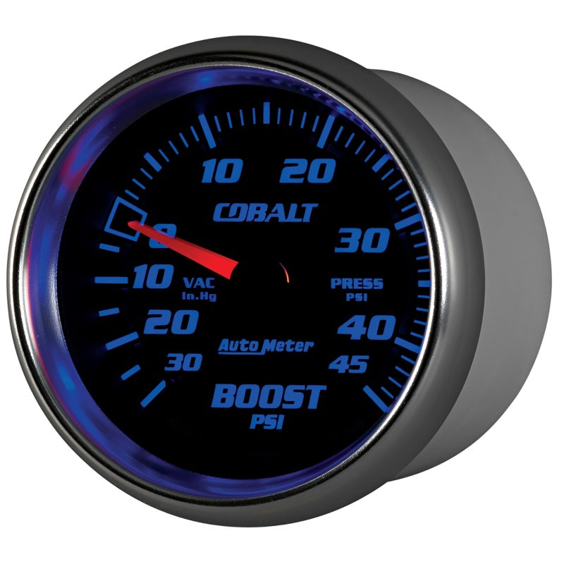 AutoMeter Gauge Vac/Boost 2-5/8in. 30Inhg-45PSI Mechanical Cobalt AutoMeter Gauges