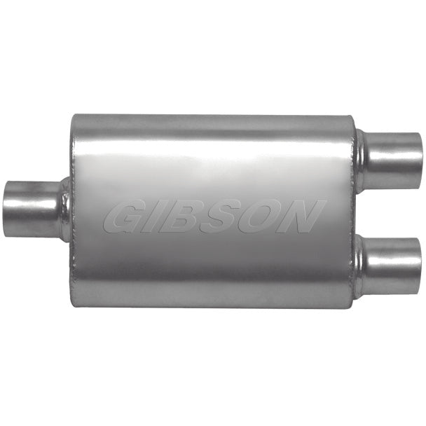 Gibson CFT Superflow Center/Dual Oval Muffler - 4x9x13in/3in Inlet/2.5in Outlet - Stainless Gibson Muffler