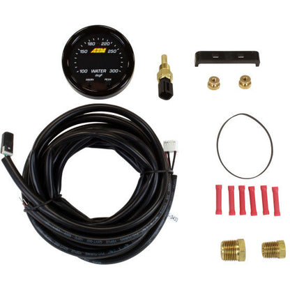 AEM X-Series Temperature 100-300F Gauge Kit (ONLY Black Bezel and Water Temp. Faceplate) AEM Gauges