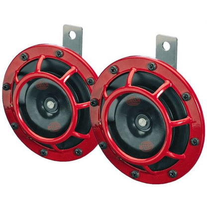 Hella Supertone Horn Kit 12V 300/500HZ Red (003399803 = 003399801) Hella Horns