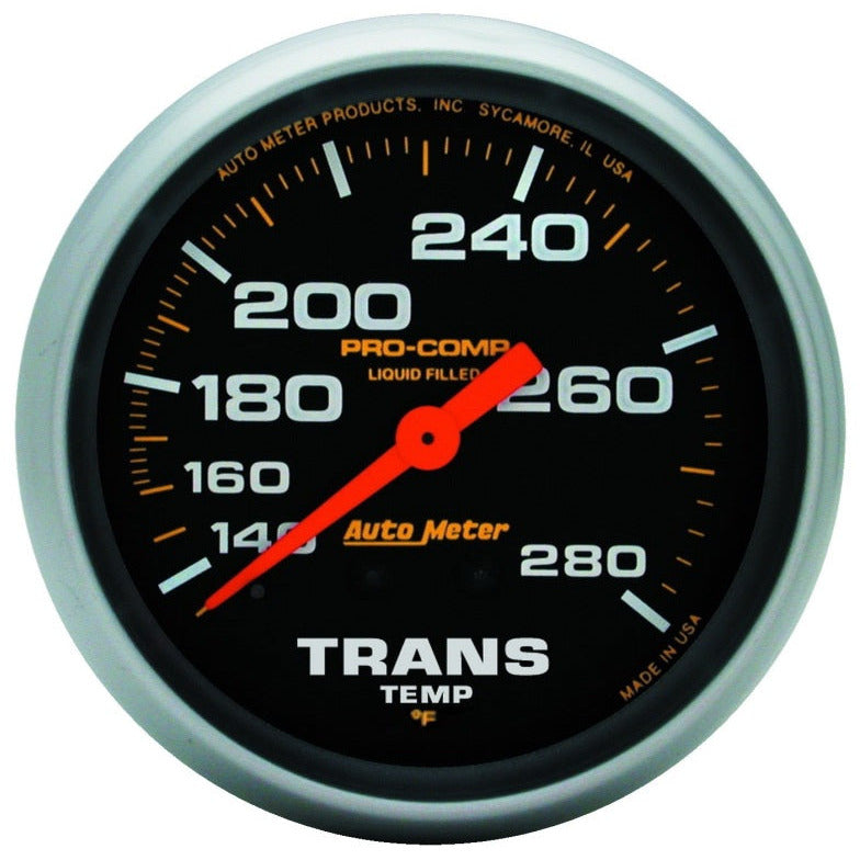 Autometer Liquid Filled Mechanical 66.7mm 140-280 deg F Termperature Gauge Includes 8 ft Tubing AutoMeter Gauges