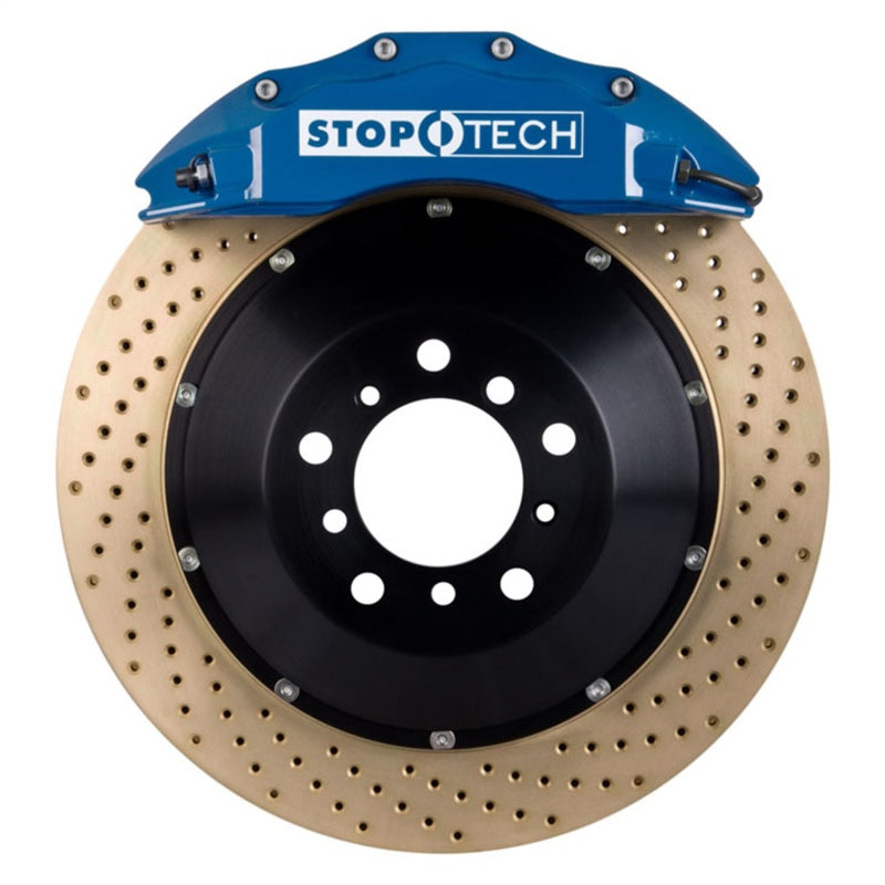 StopTech 14-15 Chevy Corvette Z51 Front BBK w/ Blue ST-60 380x32mm Zinc Coated Drilled Rotors Stoptech Big Brake Kits